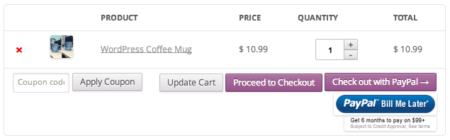 WooCommerce PayPal Express Payment Gateway Button
